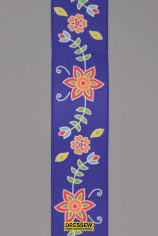 Floral Satin Ribbon 38mm (1-1/2") #9 Purple