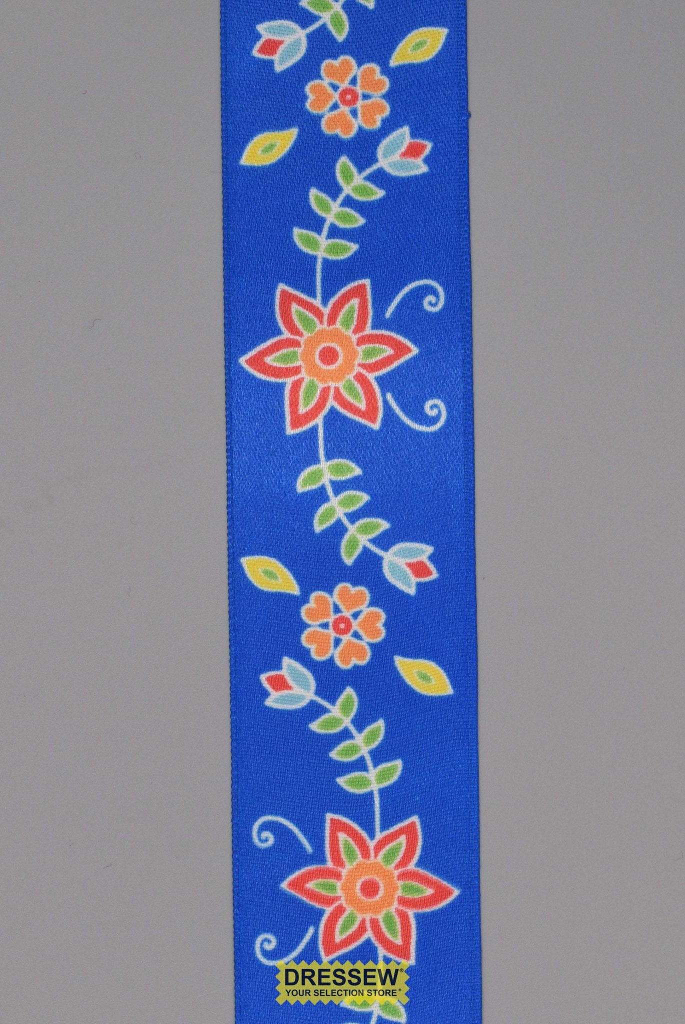 Floral Satin Ribbon 38mm (1-1/2") #9 Royal