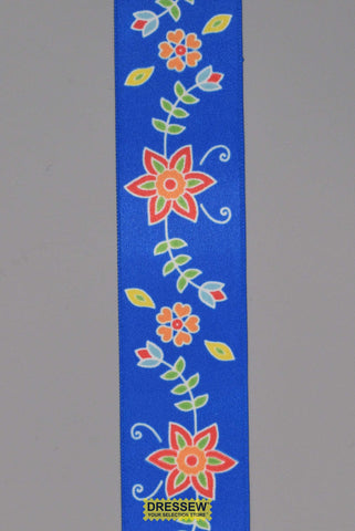 Floral Satin Ribbon 38mm (1-1/2") #9 Royal