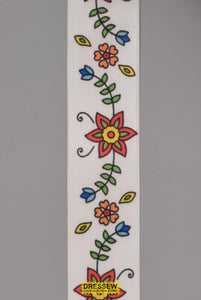 Floral Satin Ribbon 38mm (1-1/2") #9 White
