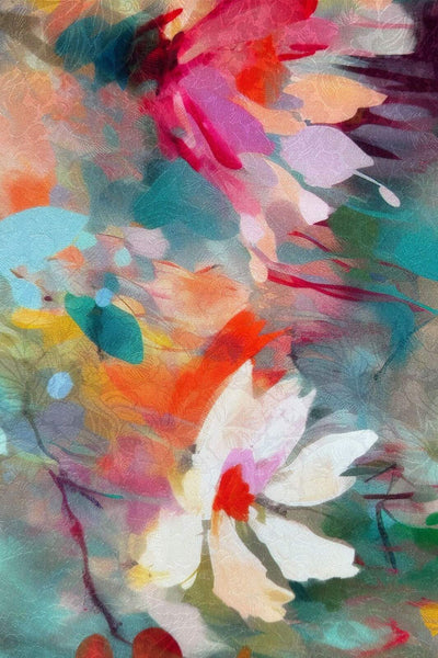 Floral Silk Blend Jacquard Aqua / Multi