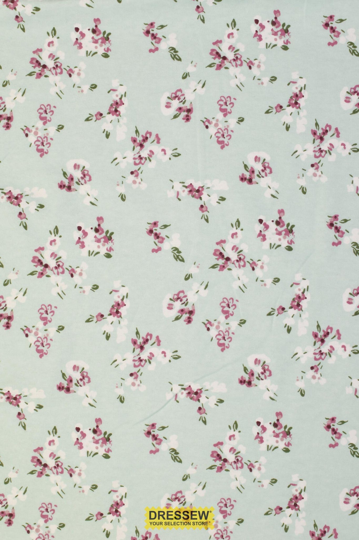 Floral Spray Flannelette Mint / Multi