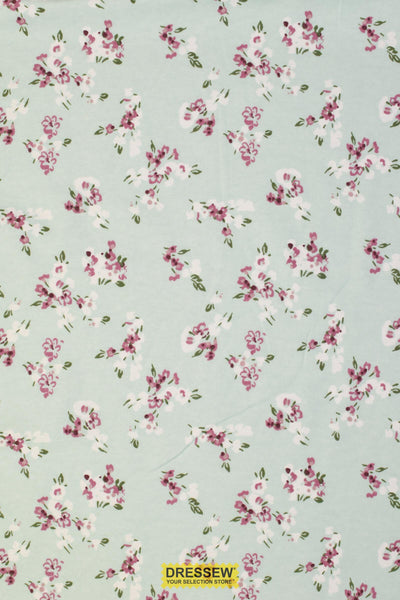Floral Spray Flannelette Mint / Multi