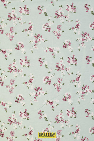 Floral Spray Flannelette Mint / Multi