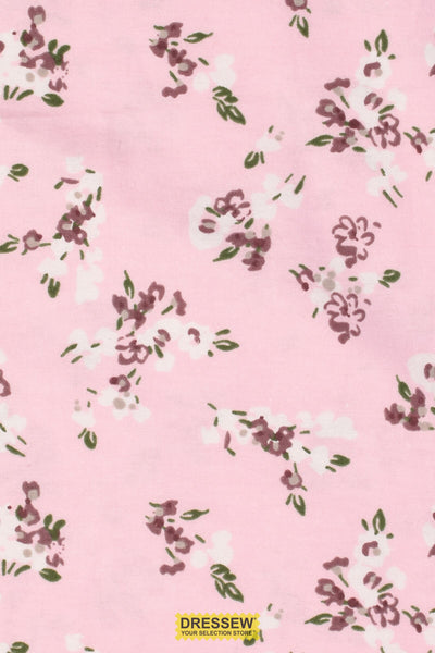 Floral Spray Flannelette Pink / Multi
