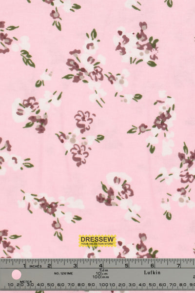 Floral Spray Flannelette Pink / Multi