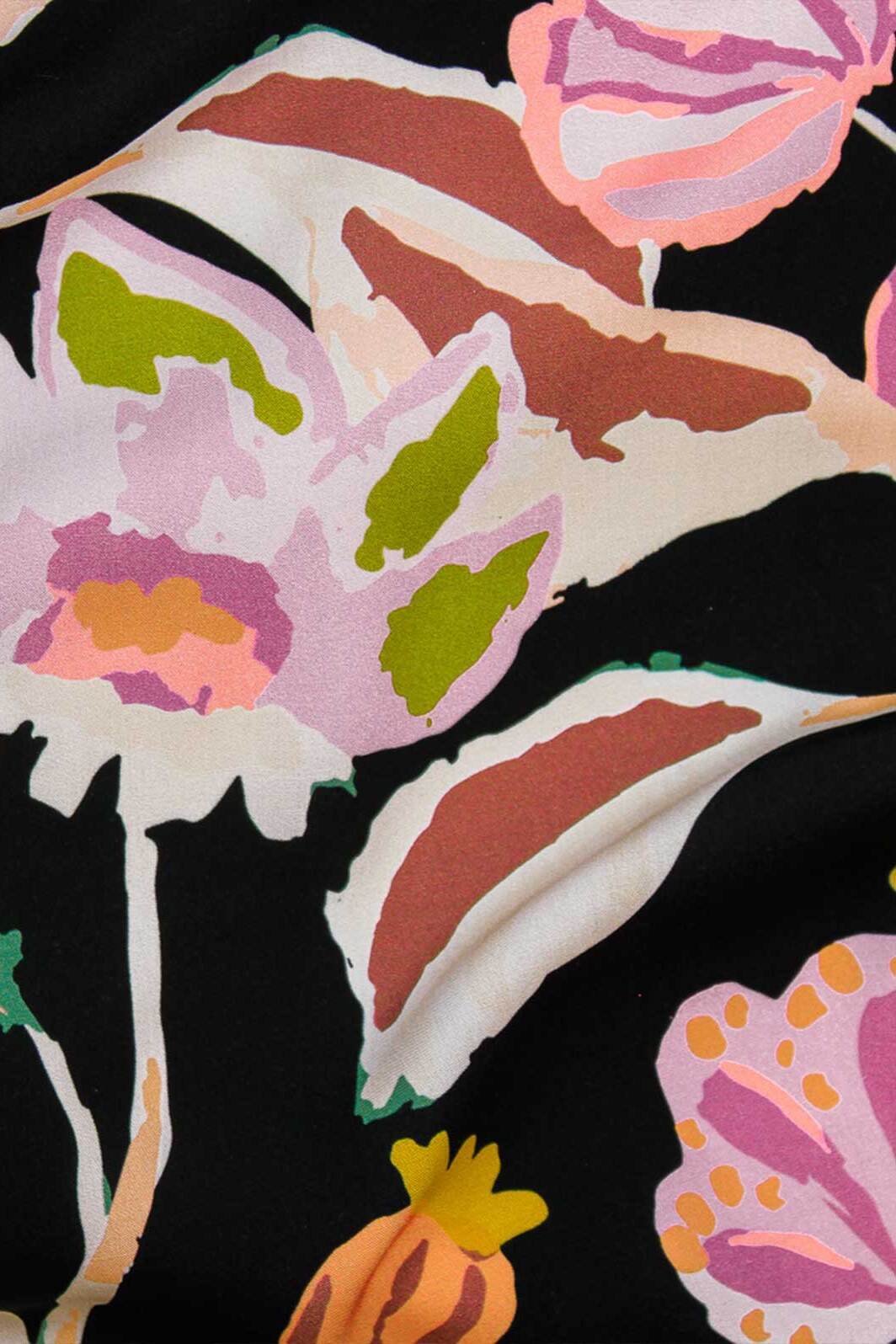 Floral Spray Picasso Poplin Black / Multi