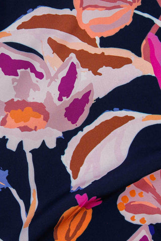 Floral Spray Picasso Poplin Navy / Pink