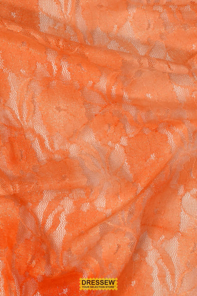 Floral Stretch Lace Orange Mix