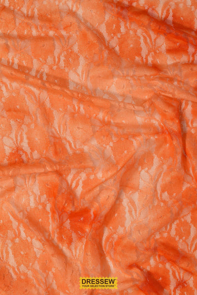 Floral Stretch Lace Orange Mix