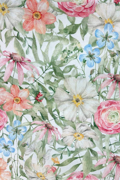 Floral Stretch Poplin Sage / Pink