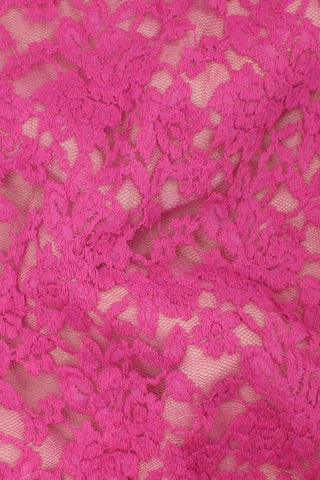 Florence Double Scalloped Stretch Lace Fuchsia