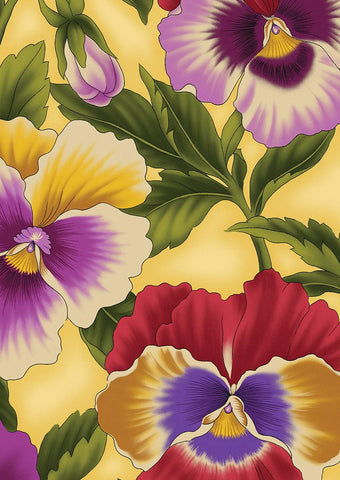 Flower Festival Pansy By Benartex Digital Yellow / Violet