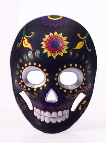 Flower Skull Mask Black
