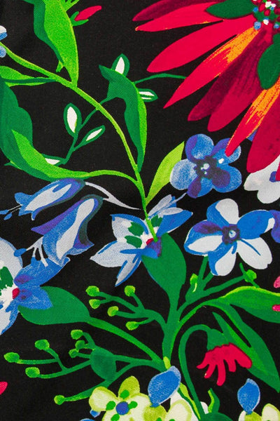 Flower Toss Taylor Twill Black / Red / Blue