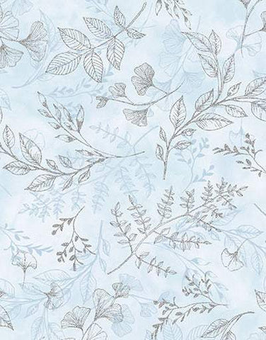 Fly Home For Winter Branches By Hoffman Pale Blue / Metallic