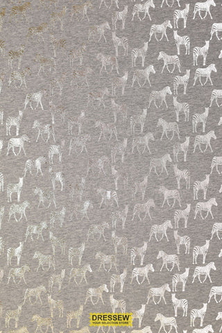 Foil Zebra Lycra Jersey Grey / Silver
