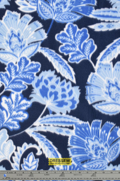 Folk Floral Polar Fleece Blue Mix