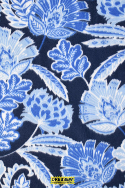 Folk Floral Polar Fleece Blue Mix