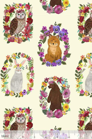 Forest Friends by Mia Charro for Blend Fabrics Ivory / Frames