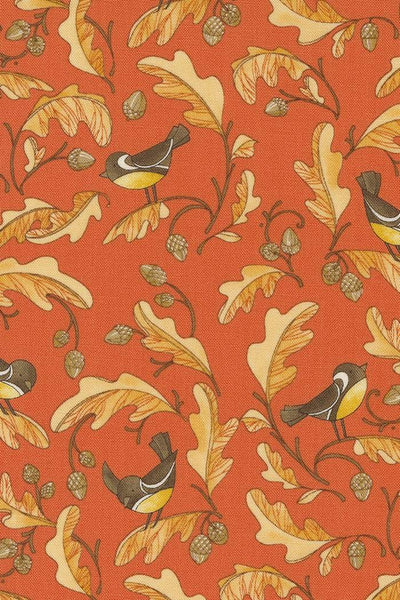 Forest Frolic Chickadees and Acorns By Robin Pickens For Moda Orchard