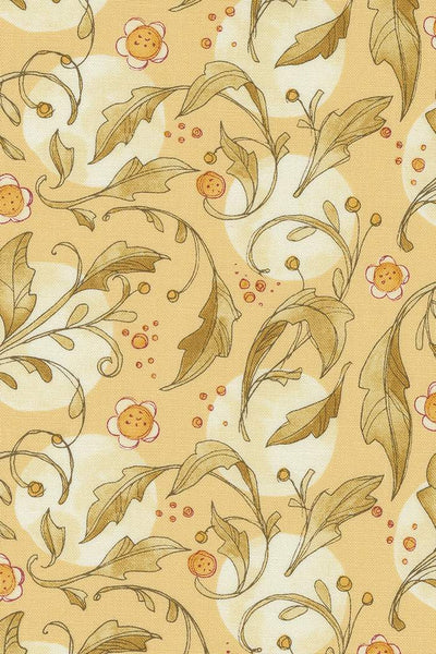 Forest Frolic Swirly Leaves By Robin Pickens For Moda Butterscotch