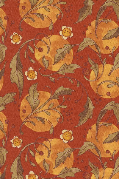 Forest Frolic Swirly Leaves By Robin Pickens For Moda Copper