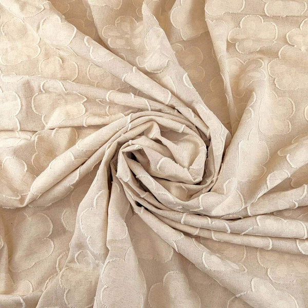 Frayed Floral Cotton Blend Natural