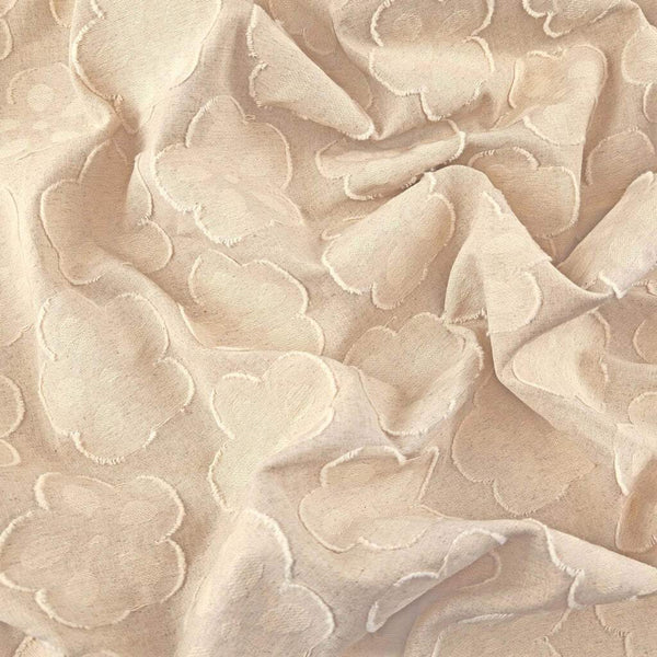 Frayed Floral Cotton Blend Natural