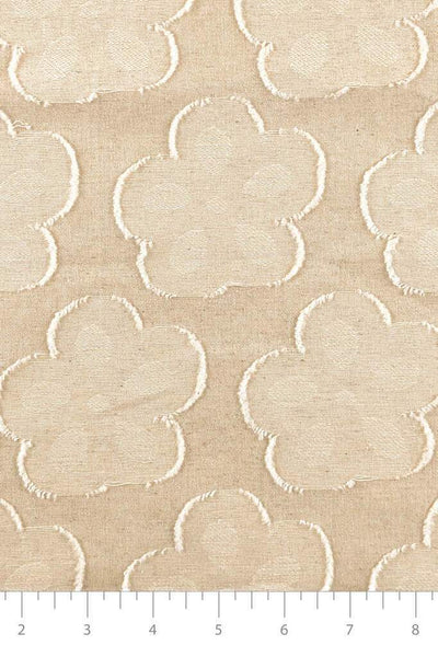 Frayed Floral Cotton Blend Natural