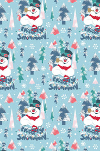 Frosty the Snowman Retro Forest Light Blue
