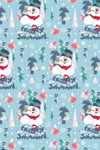 Frosty the Snowman Retro Forest Light Blue