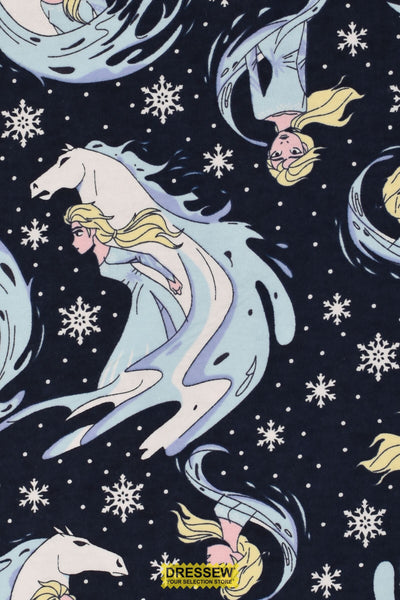 Frozen Elsa Flannelette Navy / Multi