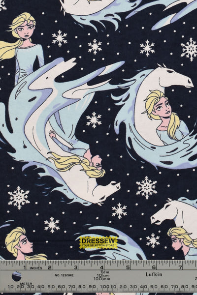 Frozen Elsa Flannelette Navy / Multi