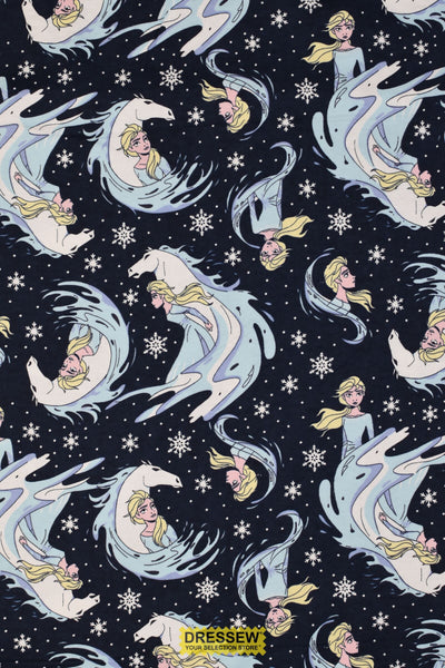 Frozen Elsa Flannelette Navy / Multi