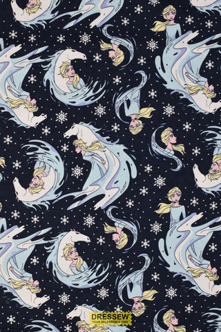 Frozen Elsa Flannelette Navy / Multi