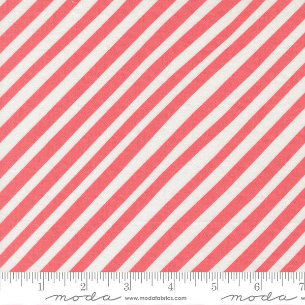 Funny Valentine Bias Stripes By Lizzy House For Moda Coral
