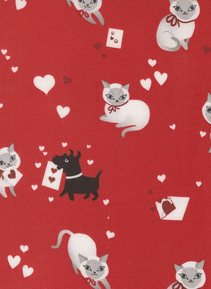 Funny Valentine Cats & Dogs By Lizzy House For Moda Love