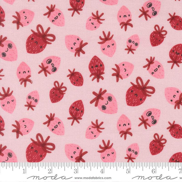 Funny Valentine Strawberries By Lizzy House For Moda Blush