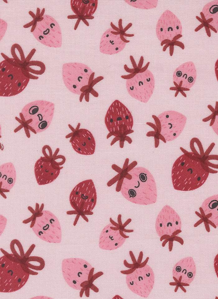 Funny Valentine Strawberries By Lizzy House For Moda Blush
