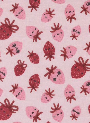 Funny Valentine Strawberries By Lizzy House For Moda Blush