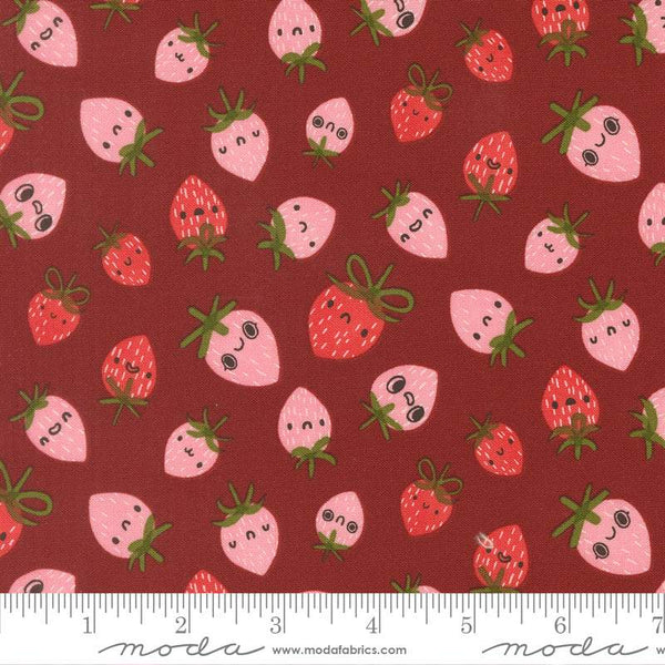 Funny Valentine Strawberries By Lizzy House For Moda Rose