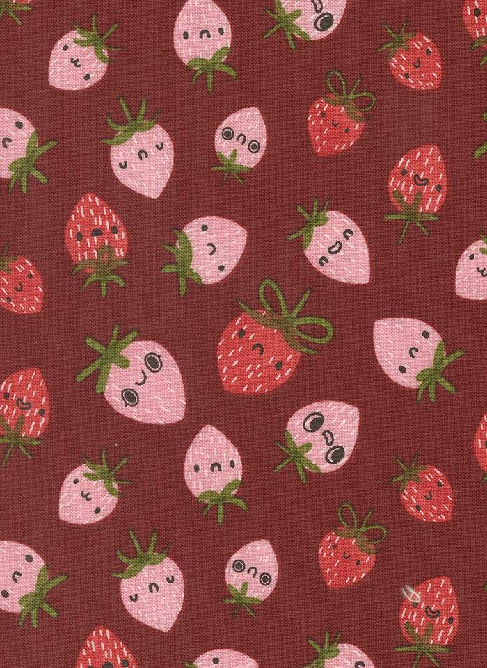 Funny Valentine Strawberries By Lizzy House For Moda Rose