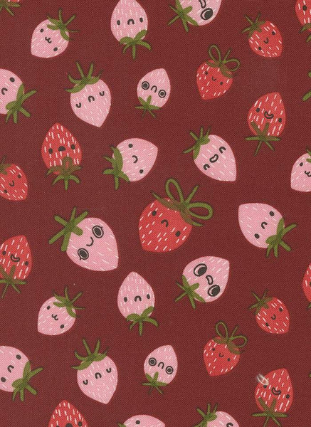 Funny Valentine Strawberries By Lizzy House For Moda Rose
