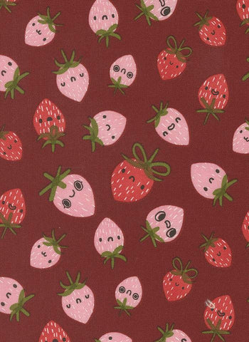 Funny Valentine Strawberries By Lizzy House For Moda Rose