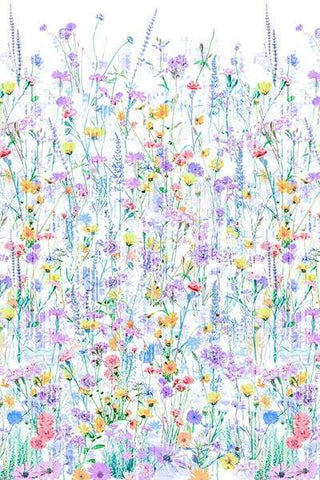 Garden Bliss Digital Meadow Border Print By Hoffman Spring