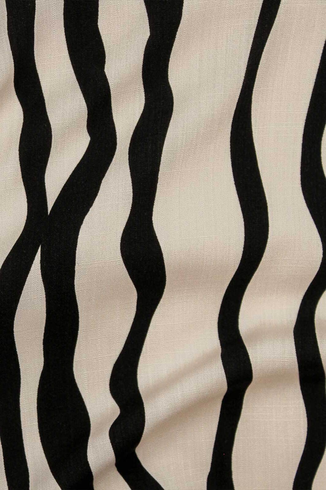 Gauguin Wavy Stripe Slub Off White / Black