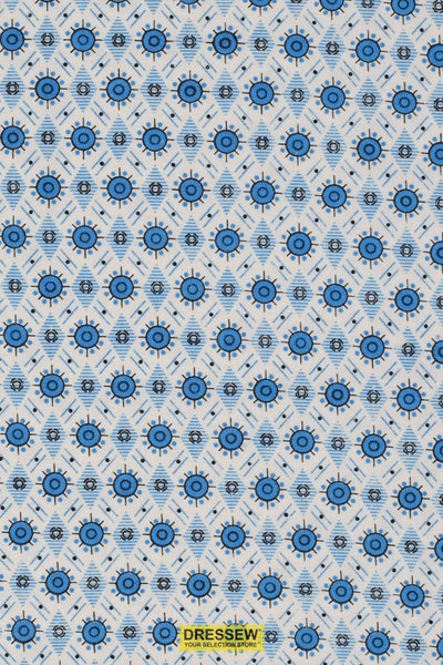 Geometric Flannelette White / Blue