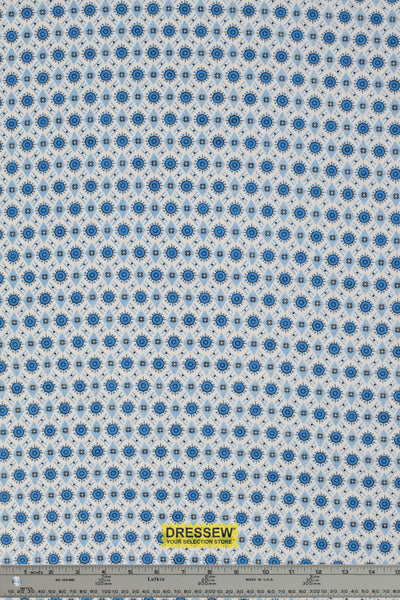 Geometric Flannelette White / Blue