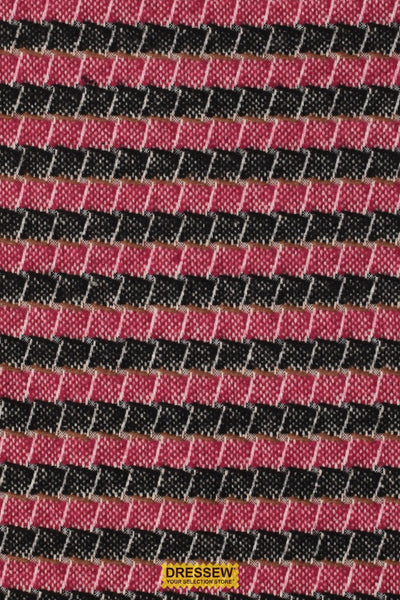 Geometric Tweed Coating Black / Berry